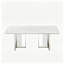 Spacieux ensemble de salle à manger rectangulaire à motif de marbre avec chaises en similicuir-129460547-129460542