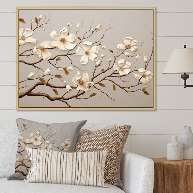 Cornouiller blanc Blossom Harmony I - impression, Cadre flottant blanc, H 24 po x l 32 po x P 1 po