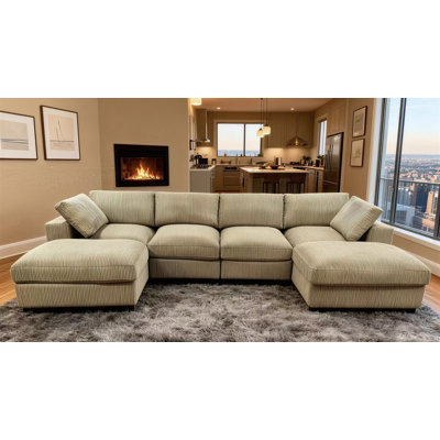 Corduroy U-Shaped Sectional