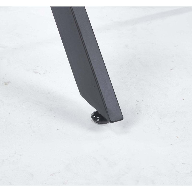 Table de salle à manger avec pieds croisés en métal et verre trempé, table de cuisine moderne peu encombrante