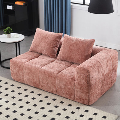 Chenille Modular - Upgraded Fabric & Spacious Seating Minimalist Sleeper Relaxing