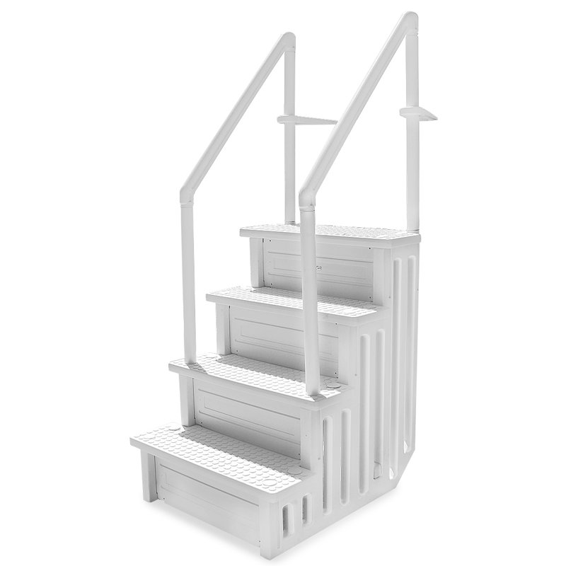 XtremepowerUS In-Pool Step Ladder with Handrails for Pools and Decks Up to 54" High