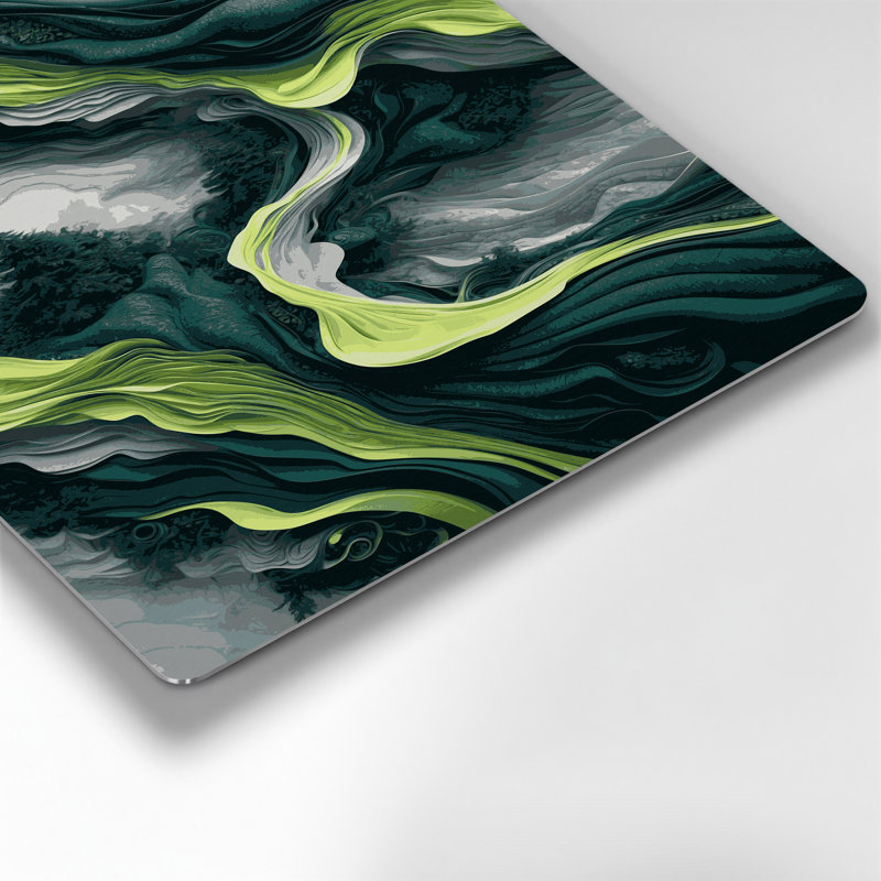 Paysage abstrait 56, art mural en métal bleu