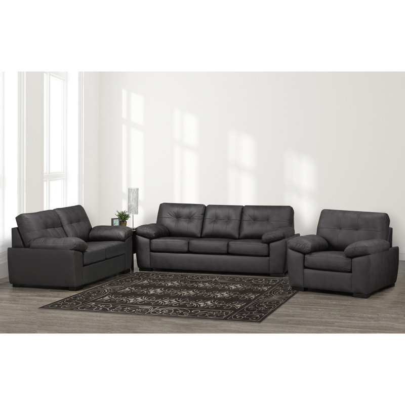 Ensemble de salon Bolonia, Polyester gris anthracite