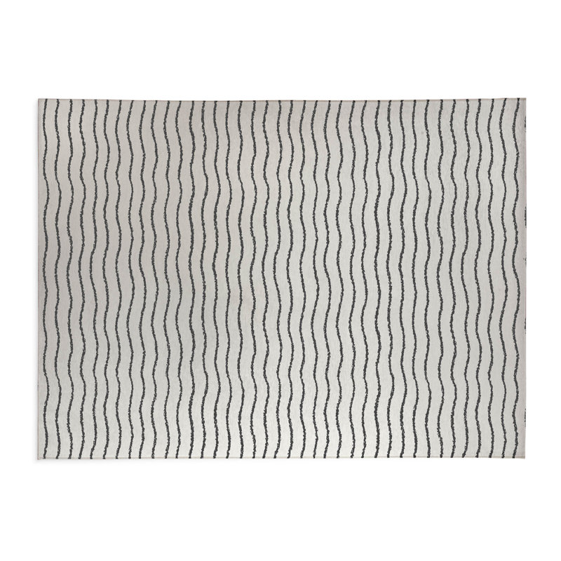 Tapis de bureau Wave Grunge, L 5 pi x L 3 pi, Ivoire, gris anthracite