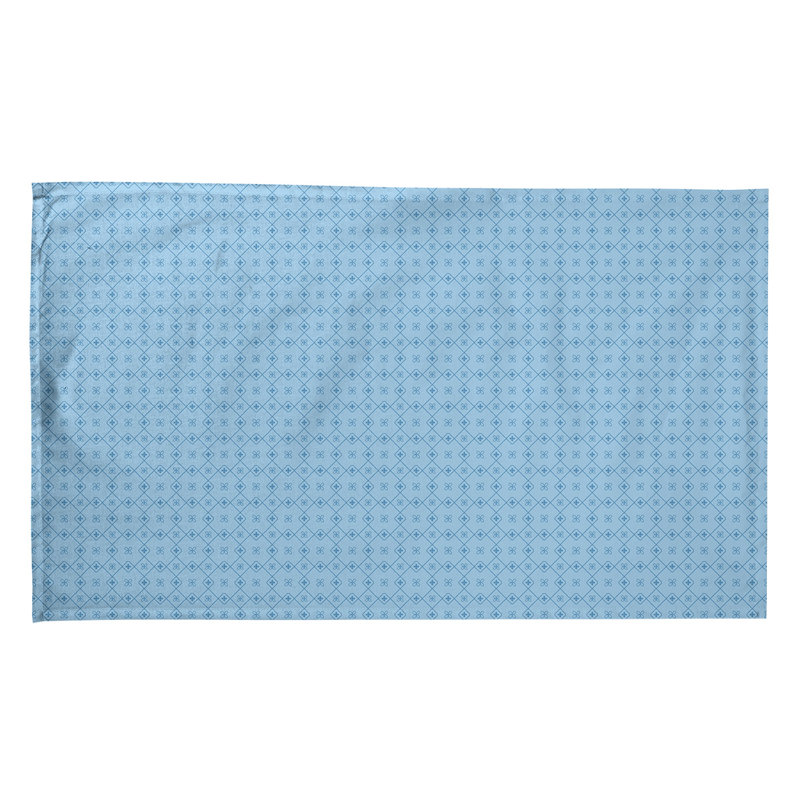 Serviette de thé à motif napperon monochrome, Polyester sergé, Bleu