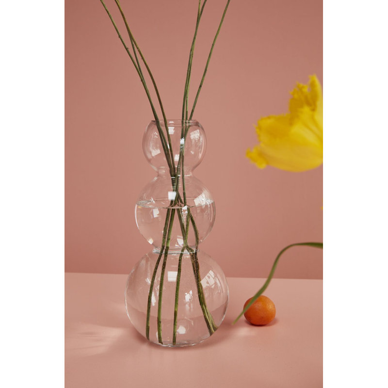 Vase de table Ashburg, Transparent, H 13 po x l 5,75 po x P 5,75 po
