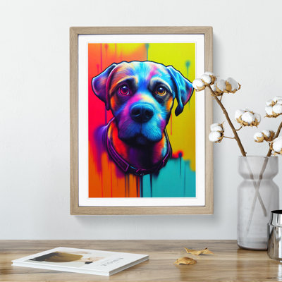 Neon Dog No.1 - Framed Print