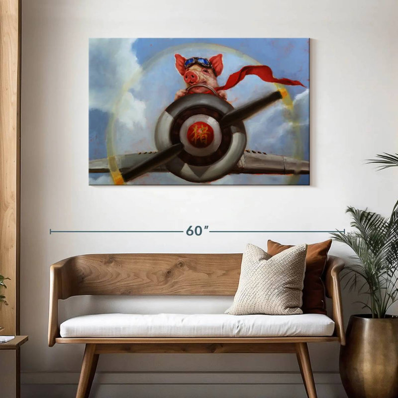 Brampt When Pigs Fly I, 30" H x 45" W