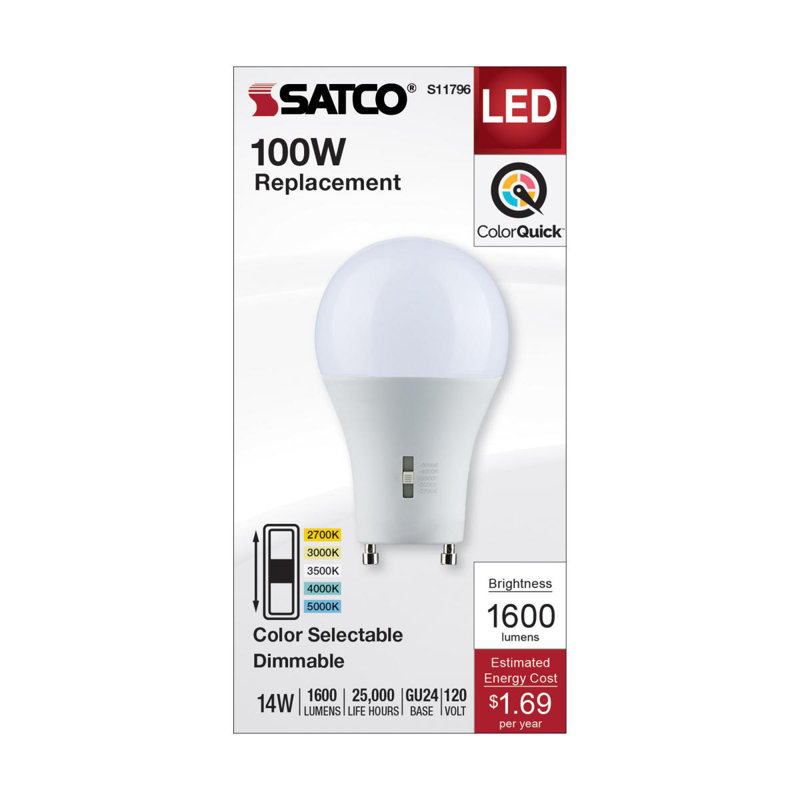 12 Watt White LED Bulb, 100 Watt Equivalent