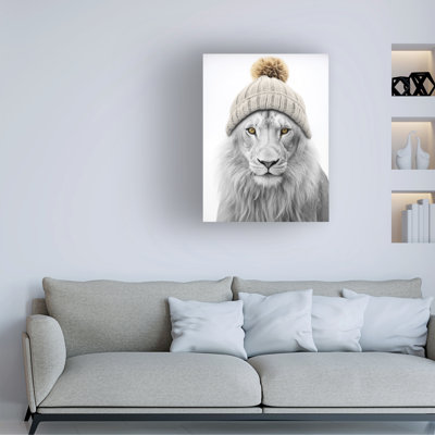 Art sur toile Sasha lion en hiver