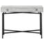 Table d'appoint contemporaine avec finition grise - Éléments décoratifs en métal noir - Poignée de tiroir de corridor en stratifié