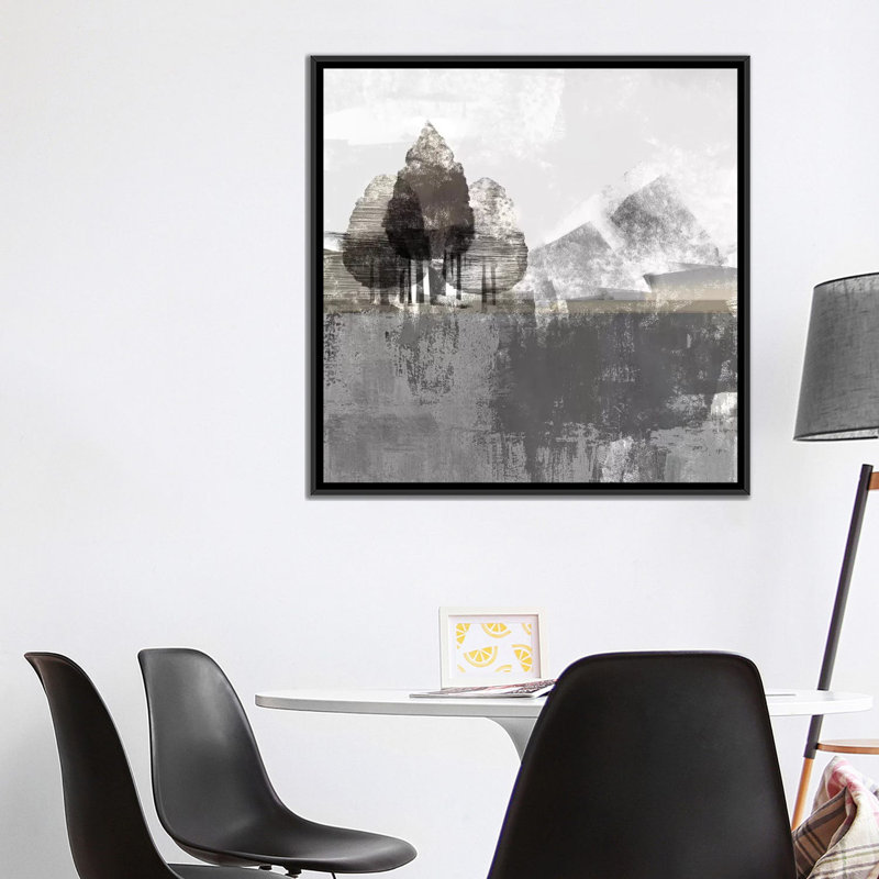 « textureed landscape », impression sur toile, H 18 po x l 18 po x P 1,5 po, Toile avec cadre noir, Pas de tapis