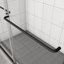 Smooth Sliding Tempered Glass Shower Door Matte Black Modern Bathroom