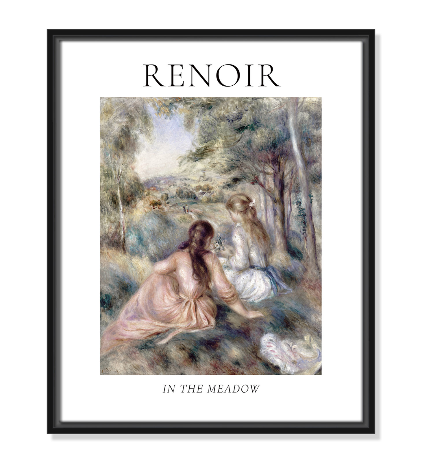 Old Masters Collection "In the Meadow" Print, No, 21.5" H x 17.5" W x 2" D, Black Floater Frame