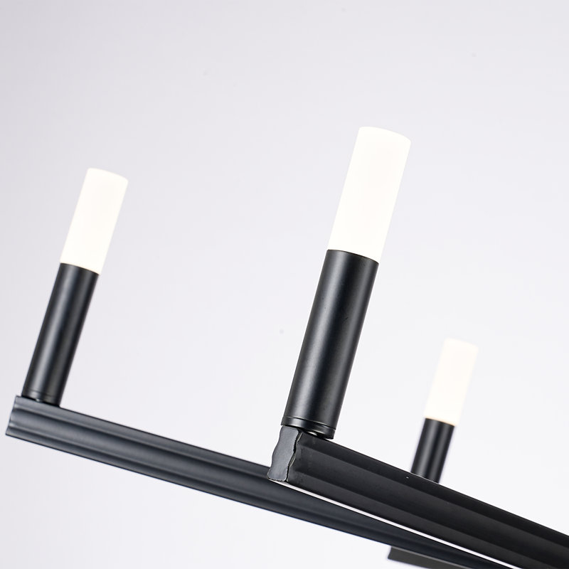 Lustre 34 lumières DEL de style bougie classique 34 ", plafonniers noirs pour îlot de cuisine, salon, vestibule, vestibule