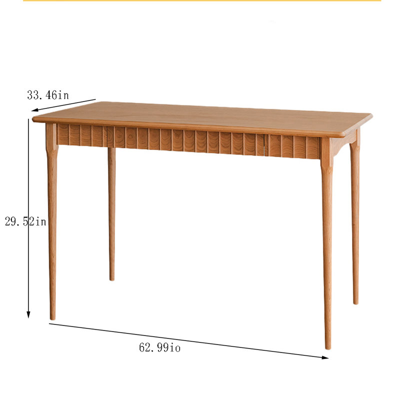 Kulseth Cherry Solid Wood Dining Table, 33.46" W x 62.99" L