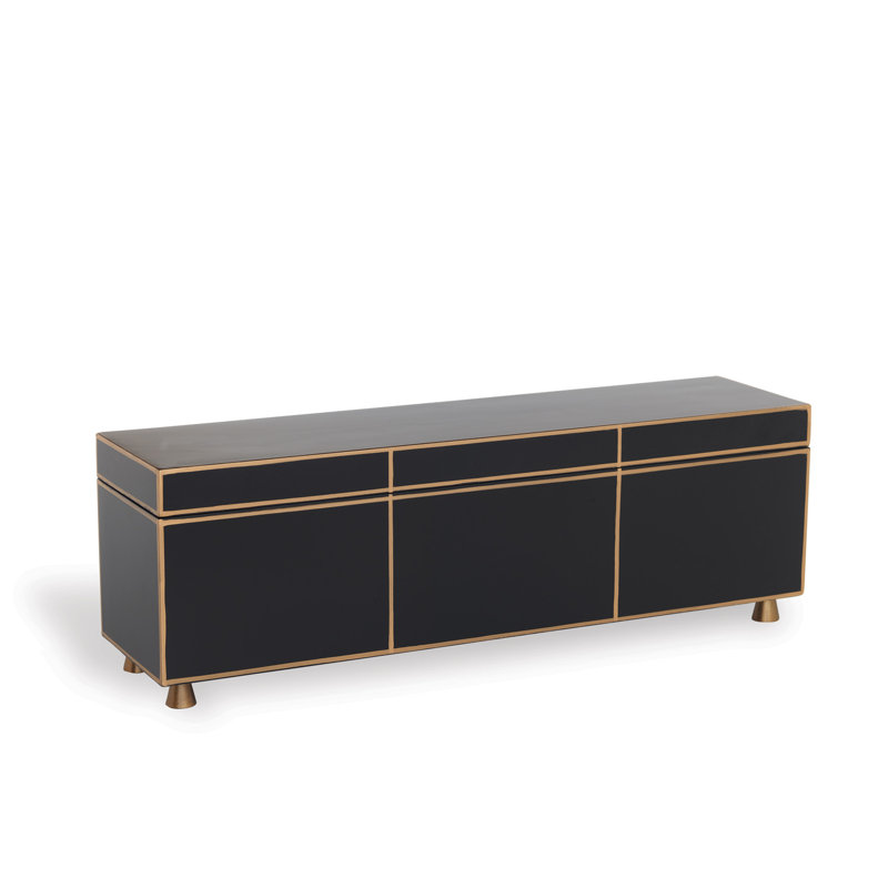 Soho Wooden Decorative Box, Black/Gold
