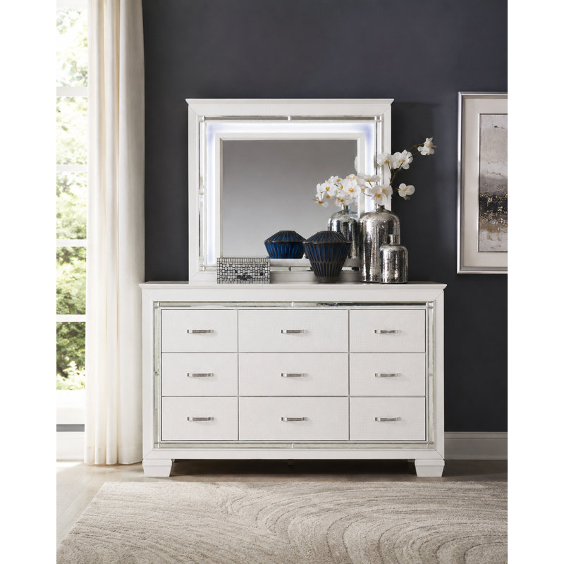 Ensemble de commode et miroir 2 pièces Throop