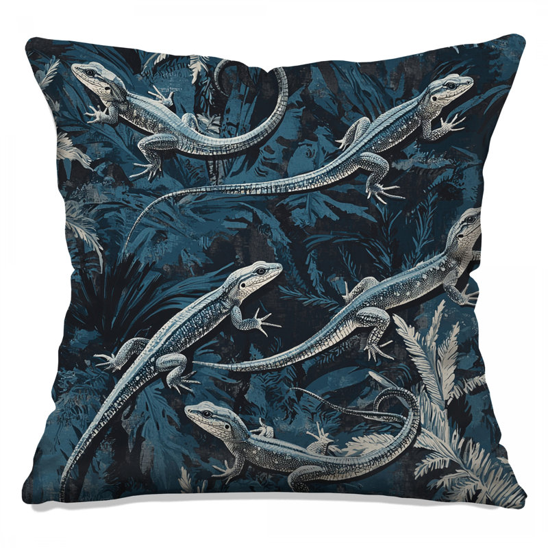 Lizard Throw Pillow, Animal Double Sided Pillows, 14 x 14 inches