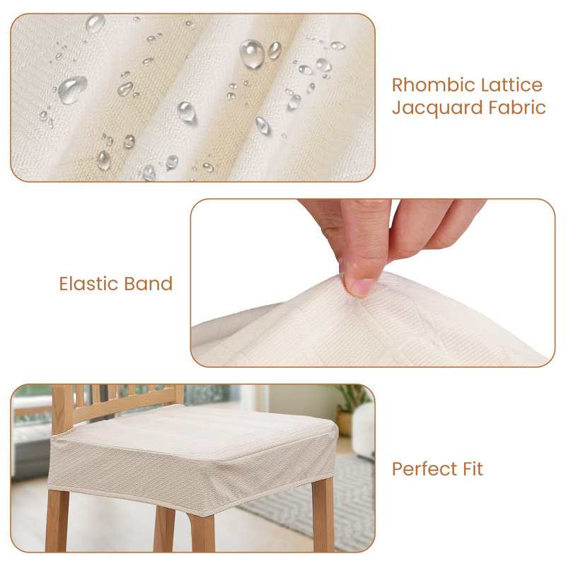 Housses de chaise de salle à manger imperméables, Beige