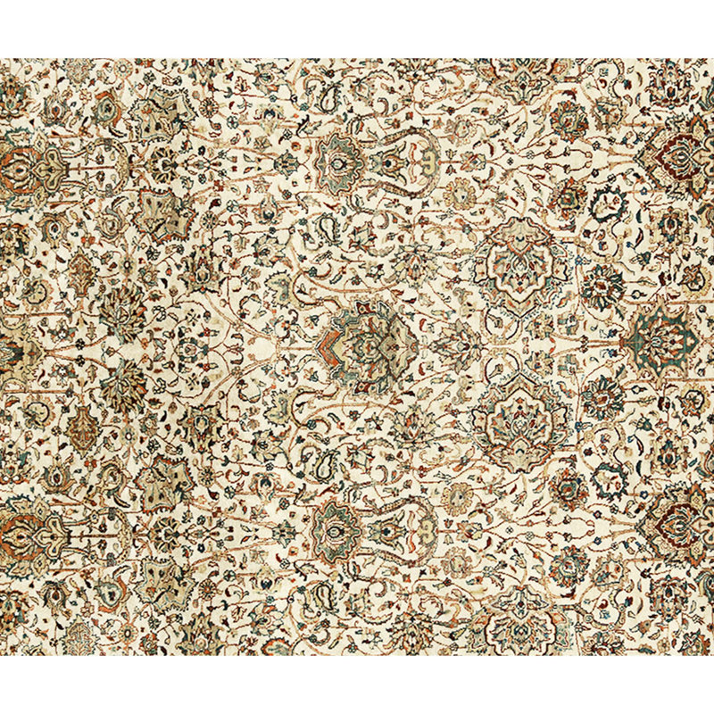 Hand Knotted Wool Area Rug in Cream And Gold