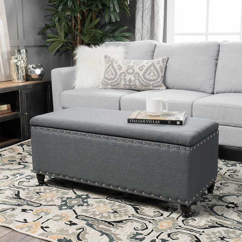 Repose-pieds avec rangement, Gris anthracite