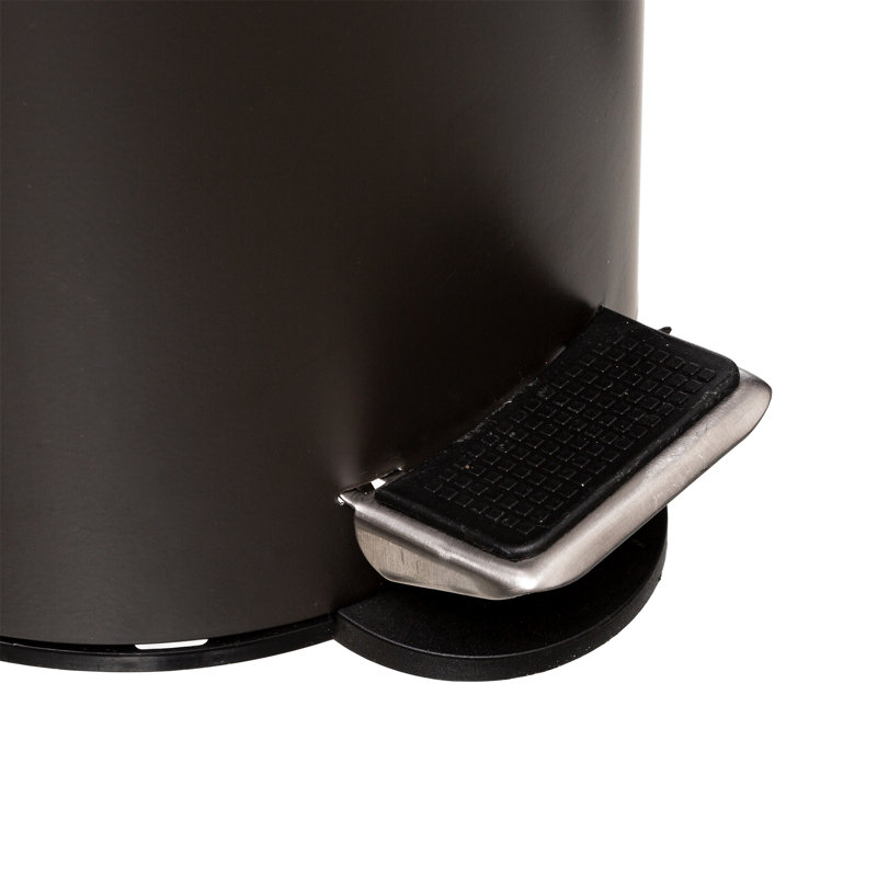 Dreson Metal Step On Kitchen Trash Can, 3 L, Charcoal
