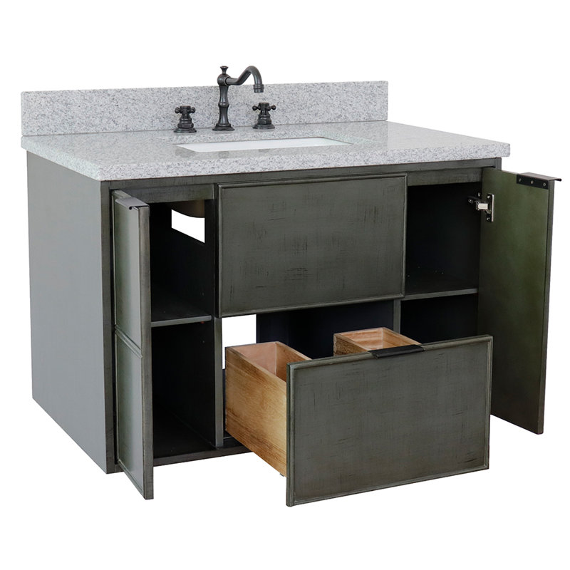 Ensemble de meuble-lavabo simple mural 37 "37", Granite