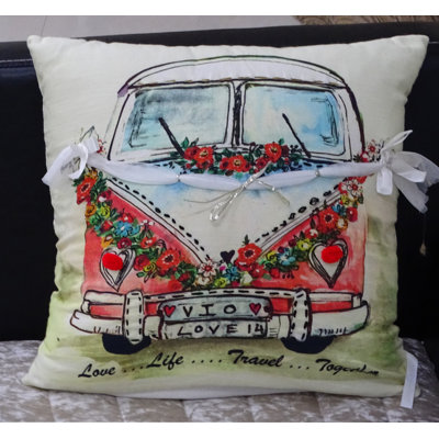 Housse de coussin en coton carré amour de voyage