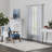 Cemya 100% Polyester Light Filtering Horizontal Stripped Curtain Panel with Rod Pocket Top -1654603256-1654603259