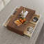 Table basse rectangulaire moderne de 47 po avec rangement, table basse rectangulaire en bois, 4 tiroirs pour le salon, tablette ouverte, entièrement assemblée