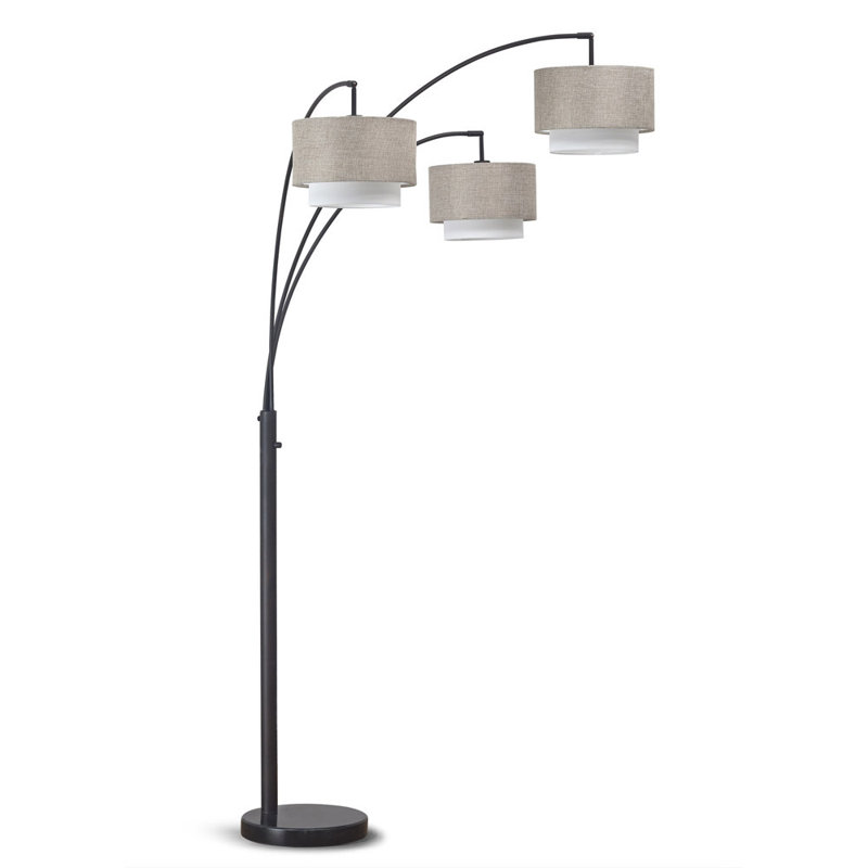 Lampe sur pied à branches 84 "Estabrook Broadway, Brun / Blanc, Bronze foncé / noir
