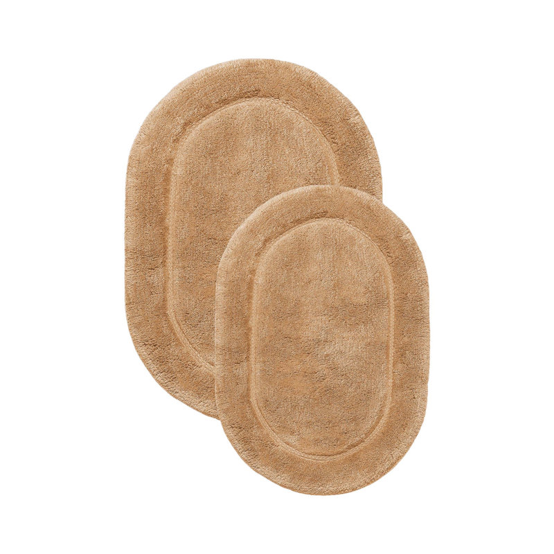 Ensemble de tapis de salle de bain 2 pièces Sandcliff, Rôtie ovale