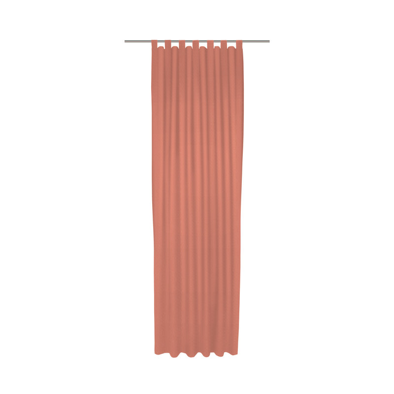 Uni Collection Light 100% Cotton Opaque Tab Top Single Curtain Panel, 142cm wide x 385cm high, Orange