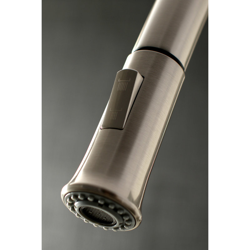 Robinet de cuisine à poignée simple Kingston, Nickel brossé