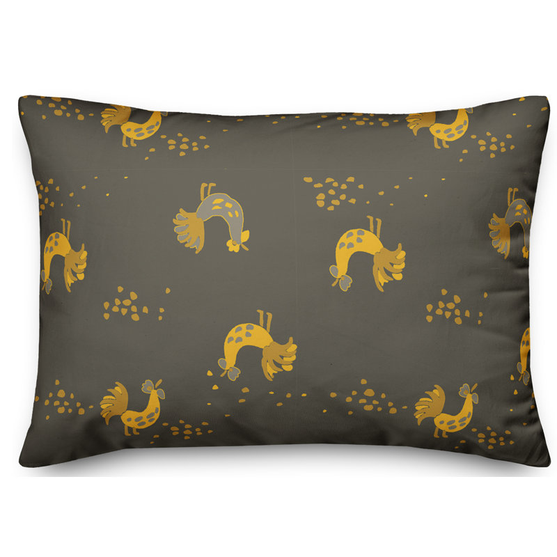 Coussin Rooster, Jaune / Gris