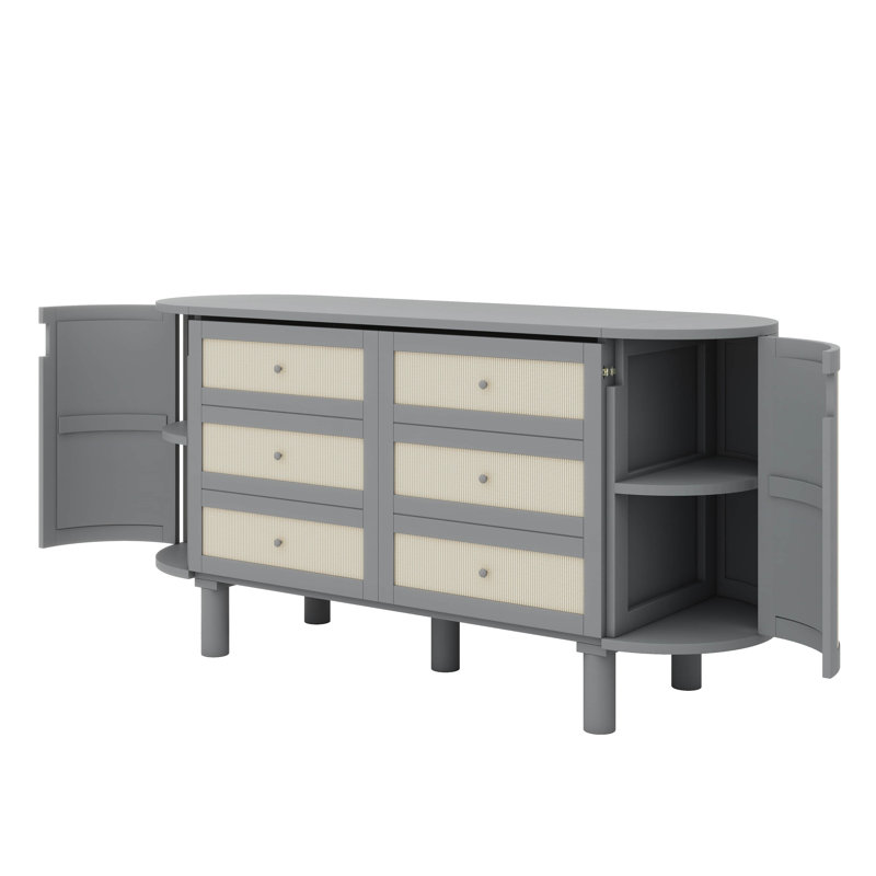 Lit escamotable avec rangement caché et décor tissé tendance, gris, Double
