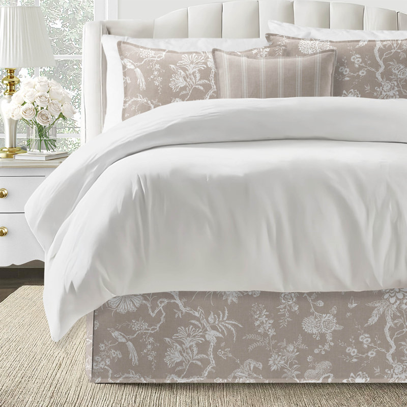 Elwood Natural Cotton Bedskirt, 18", Twin