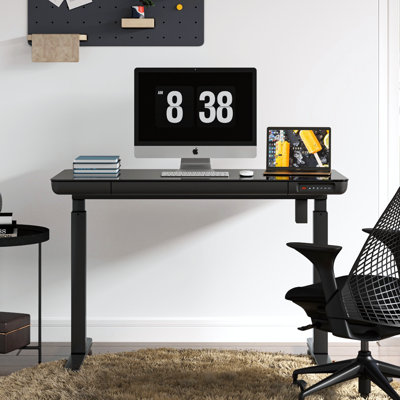 Bureau debout à hauteur ajustable en verre avec tiroir Keb Home Office