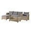 Extérieur, ensembles de meubles de patio, ensemble de conversation 4 pièces Canapé modulaire en osier avec coussin