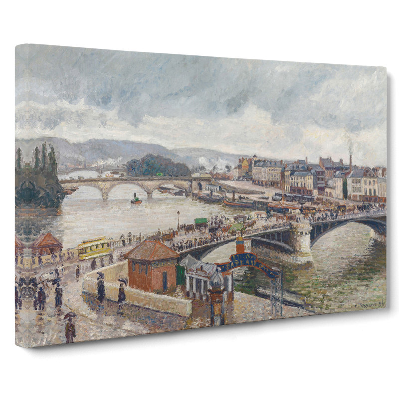 The Pont Boieldieu by Camille Pissarro - Wrapped Canvas Painting, 40cm H x 60cm W x 3cm D