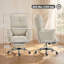 Chaise de bureau avec repose-pieds, chaise d'ordinateur inclinable, crème