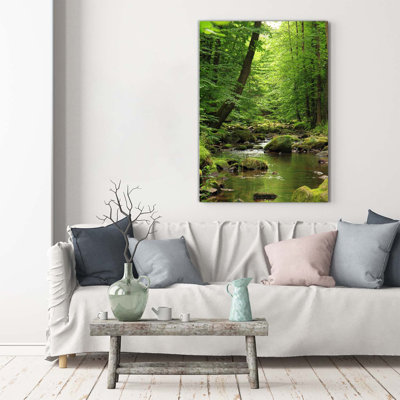 River In The Forest - Wrapped Canvas Print