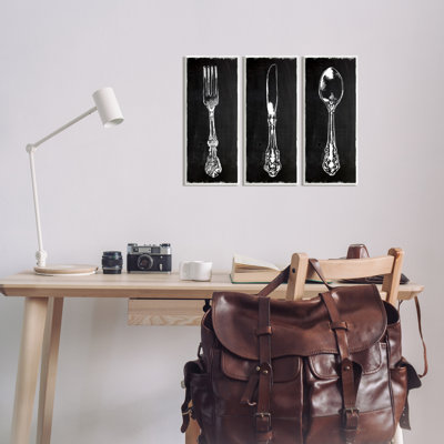 " Silverware Cutlery Kitchen Utensils Fork Spoon " by Carol Robinson 3 - Pieces