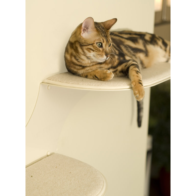 10" Clouds Wall Mounted Cat Perch, Right Facing, Off-White