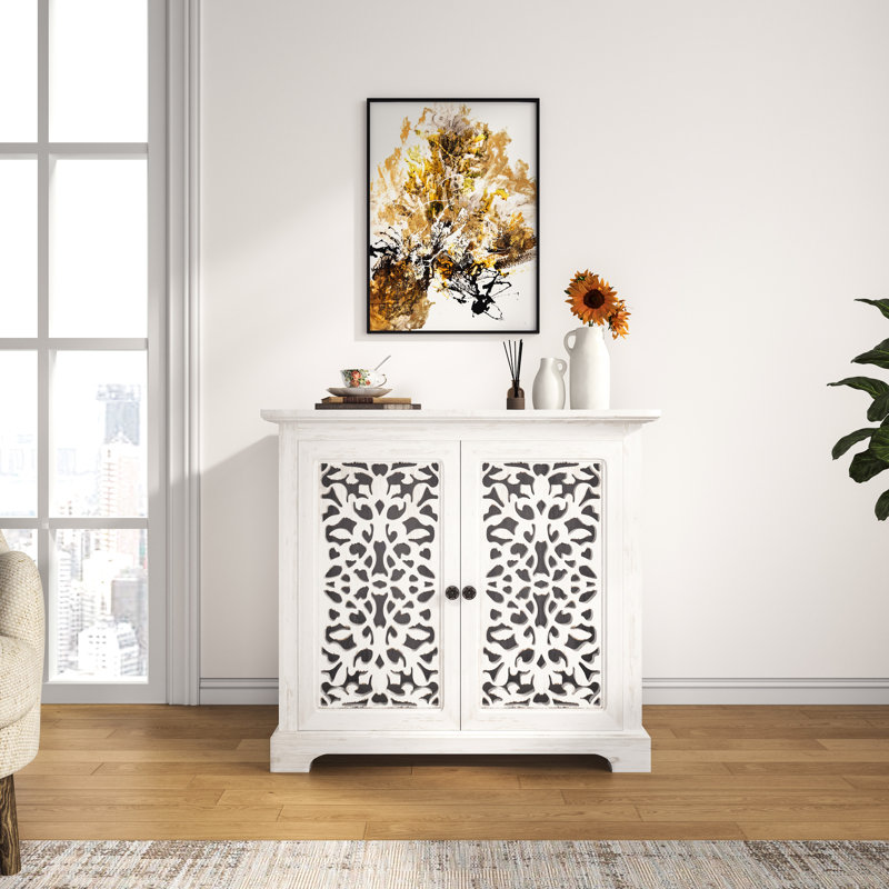 Vintage Accent Cabinet For Kitchen - Distressed Antique Finish