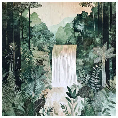 Dense Forest Waterfall Duvet Covers