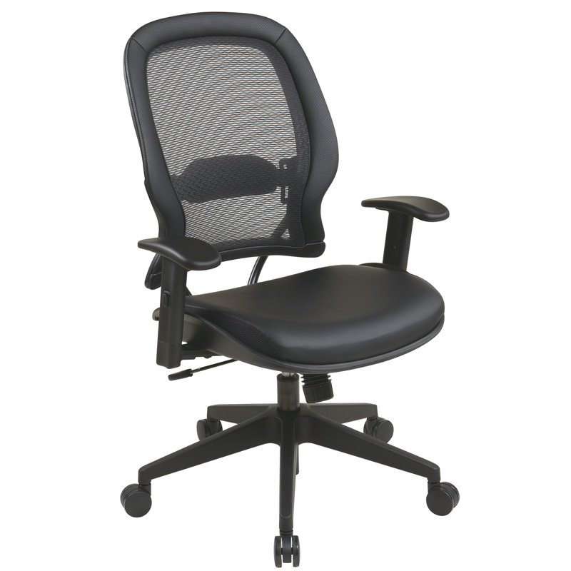 Black Mesh and Leather High-Back Executive Swivel Chair