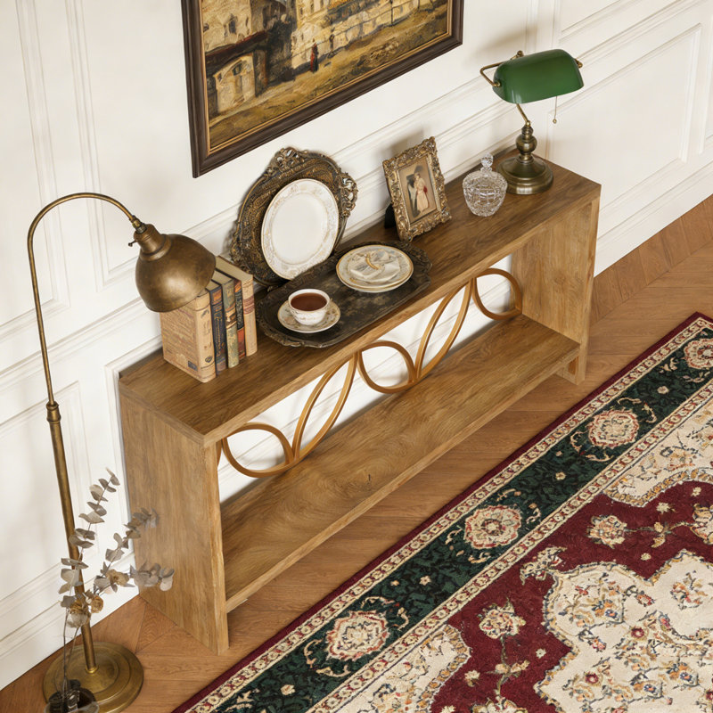 Farmhouse Sofa Entryway Console Table with Storage